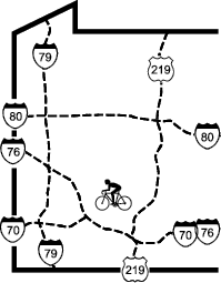 Map showing the trail location within the surrounding region providing context for the trail environment